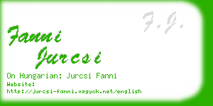 fanni jurcsi business card